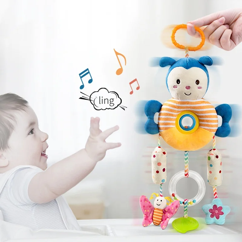 Best Price Teethers Sound Paper Crib Shaker Play Gym Plush Stuffed Animal Baby Rattle