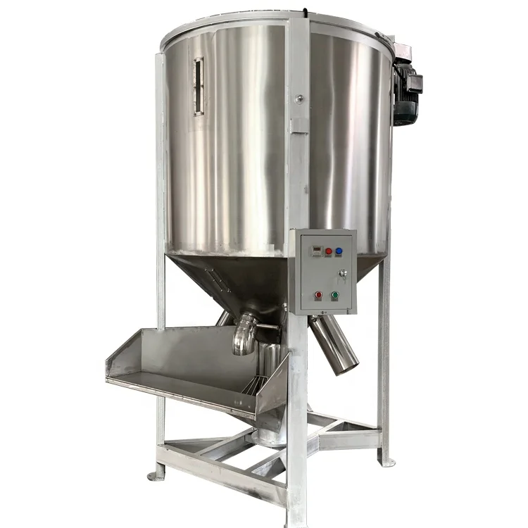 Stainless steel 500kg solid  plastic granular  rubber processing machinery hydraulic vertical mixer
