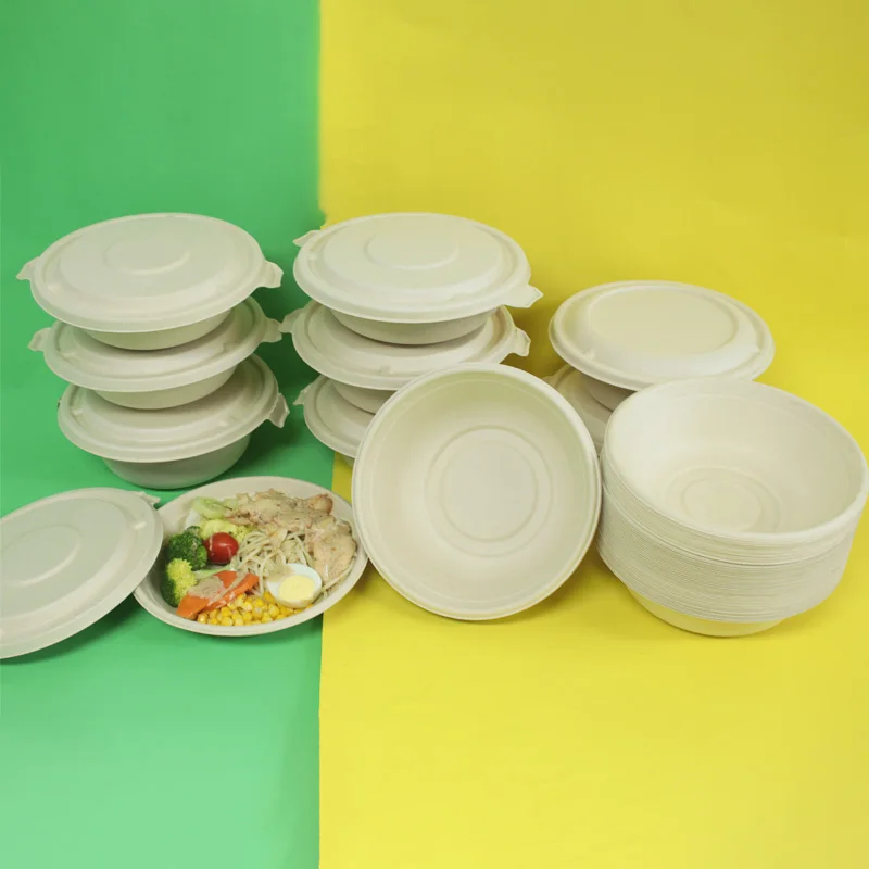 Natural Degradable Compostable Take Out Food Bento Container Box Biodegradable Disposable Sugarcane Bagasse Bowl