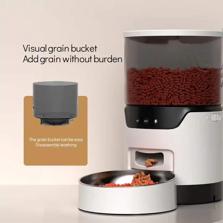 OEM Pet Feeder Customized WIFI Touch Control 3L Dual Power Supply 120-240V Smart Pet Food Feeder