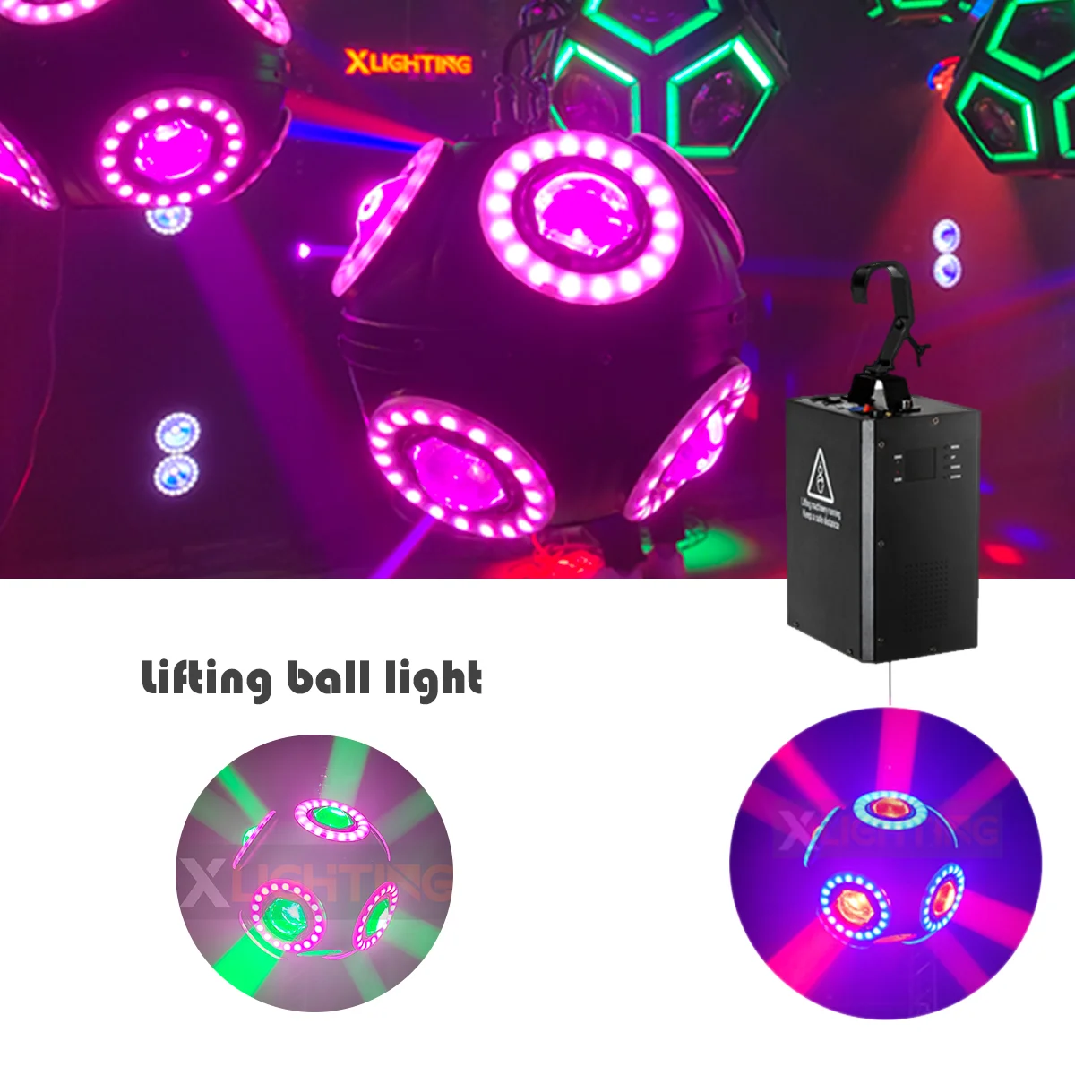 Kinetic Football Light RGBW Winch LED Lifting Ball DMX Control Dj Lights for Night Club Bar Wedding Party Disco Stage Lighting