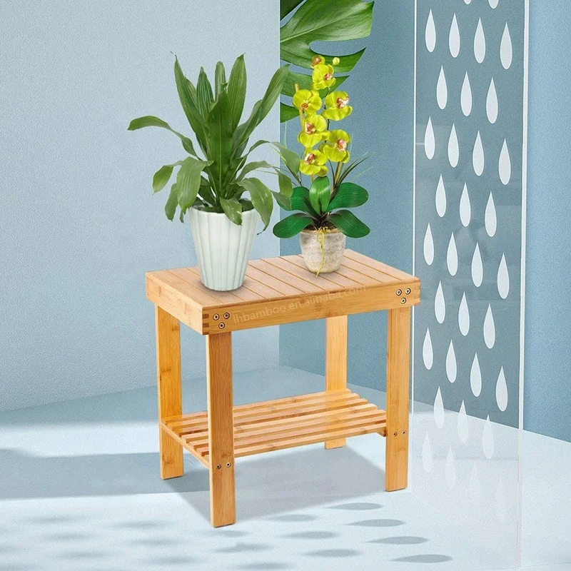 
Premium Bamboo Shoe Bench Rack Storage Shelves Organizer 