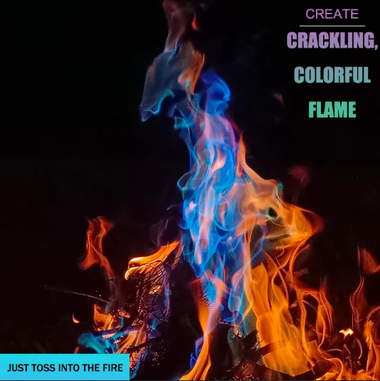 Blaze Magical Flames Fire Fire Pits and Campfire Accessories Create Rainbow Fire Magic Changer Camping Essentials 30 Packs