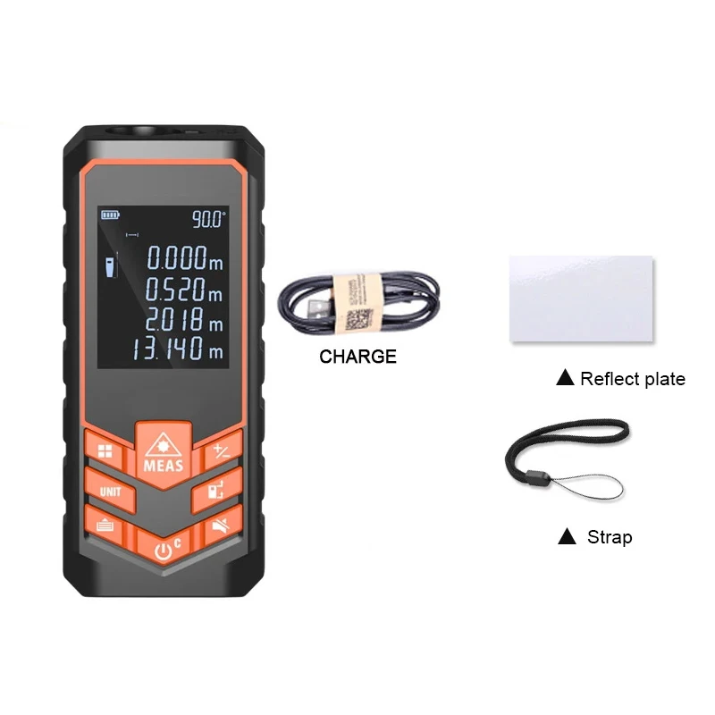 USB Charging Handhold Trena Laser Range Finder Digital Laser Distance Meter Electrical Tape Measuring Tools 60M-120M