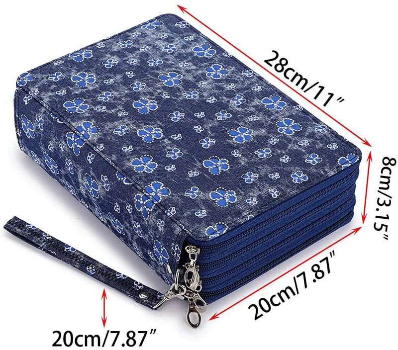 Portable large capacity colored anime pencil case