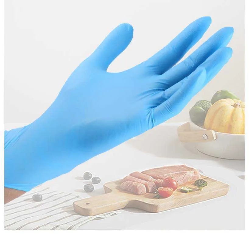 Hot Sale Non-Sterile Medical Unisex Disposable Nitrile Gloves High Elasticity and Oilproof Waterproof Acid and Alkali Resistant