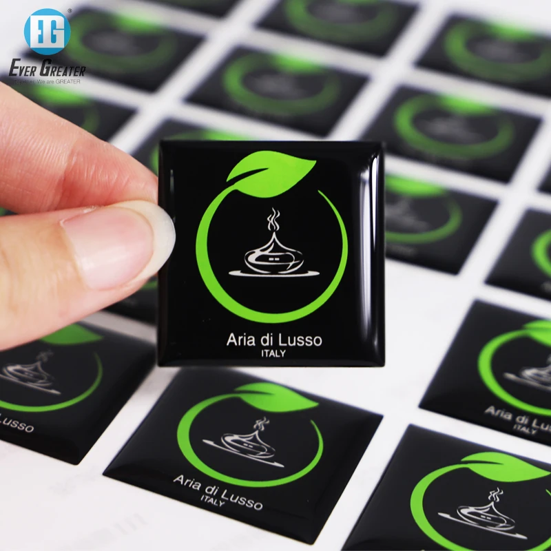 3D Waterproof Easy To Paste Chrome Domed Resin Epoxy Sticker