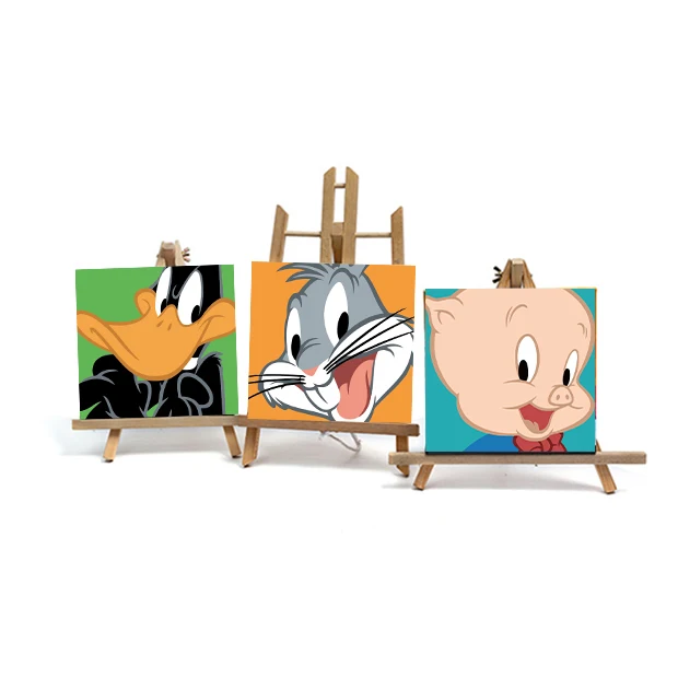 20x20cm Paint by Number DIY Painting by Numbers Children Cartoon with Framed Handpainted Kids Painting Artwork Gift Popular Kits