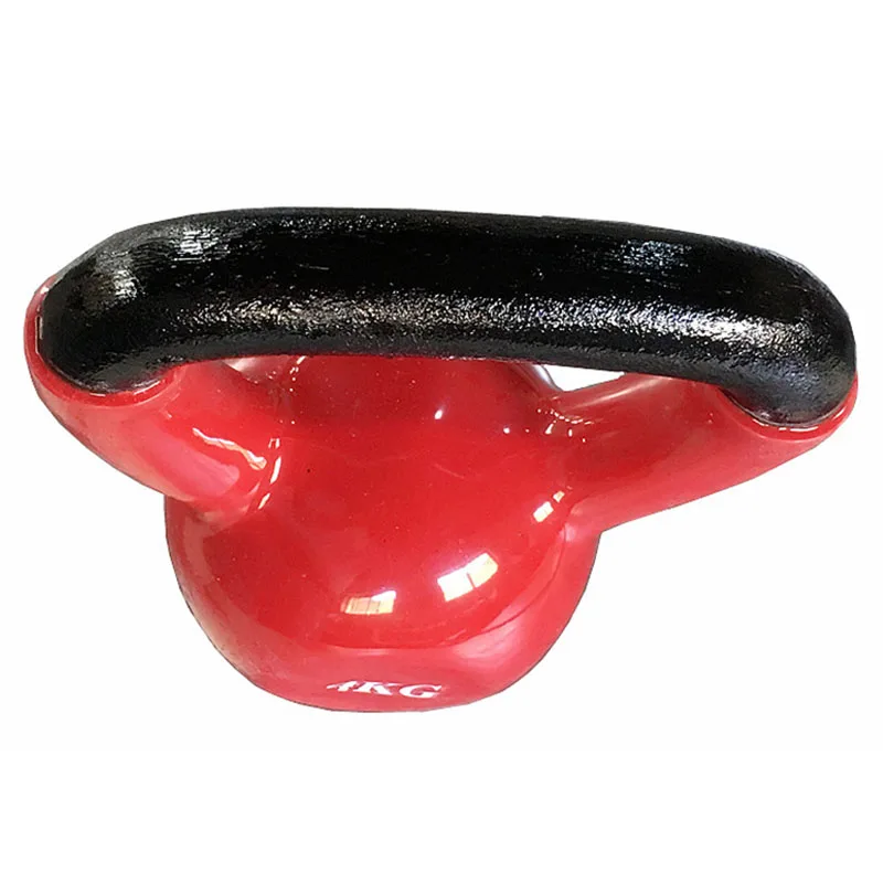 Custom logo factory price powder coated black cast iron kettlebell