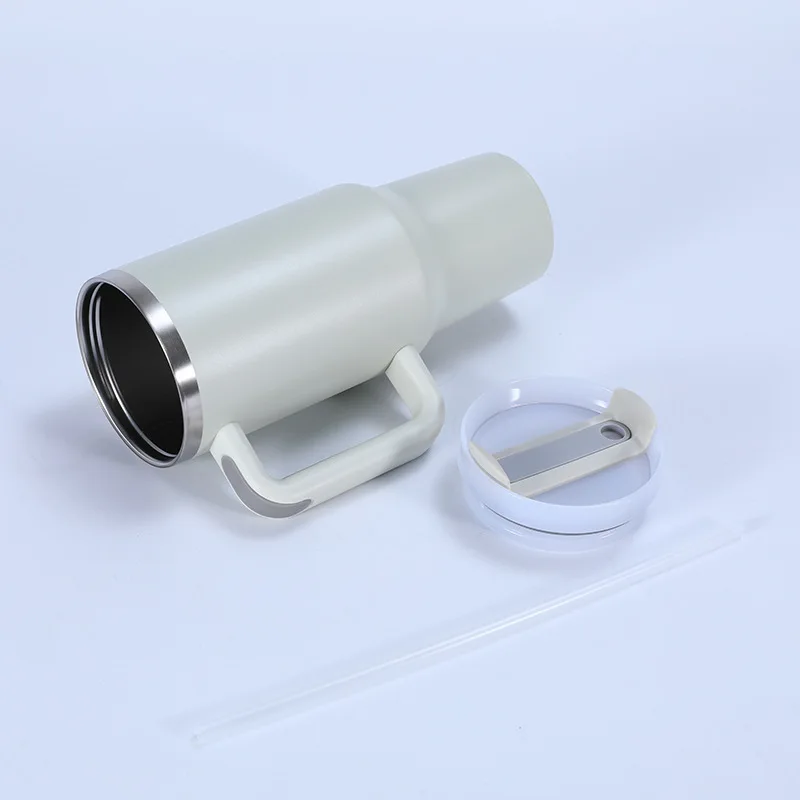 40 Oz Sublimation Tumbler Blank Stainless Steel Insulated Travel Mug Double Wall Cup With Handle & Straw