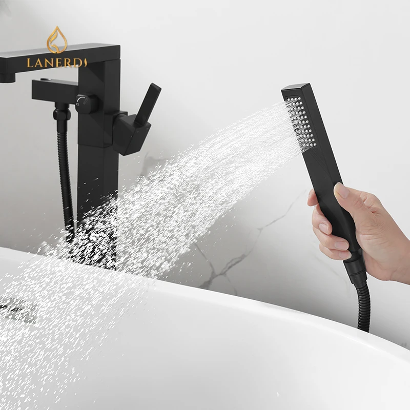 free standing brass  Shower Faucet gun metal for long bath