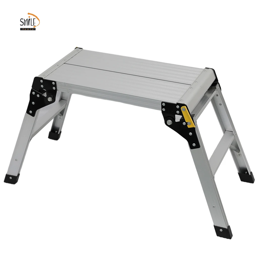 Smile Aluminum Platform Drywall Step Up Folding Work Bench Stool Ladder