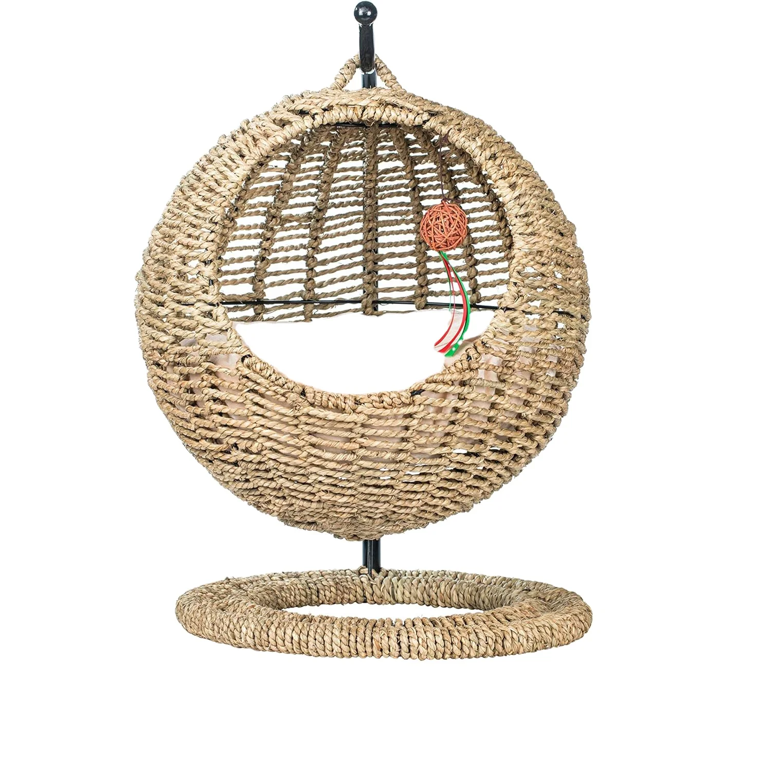 Summer Pet Cat Hammock Furniture Natural grass  Hand Made Round basket for Little Cat Hammock Bed Rattan Basket Cool Cat Hammock