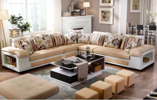 Modern Living Room Furniture Modern Fabric Sofa Simple Living Room Furniture Leather Sofa L-shaped Variable Sofa