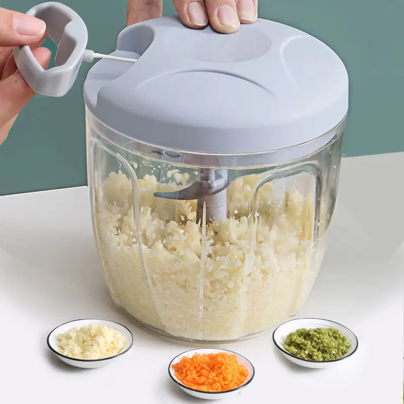500ml 900ml Multifunction Mini Food Cutter Garlic Chopper Blender Garlic Press Manual Kitchen Gadgets Garlic Crusher