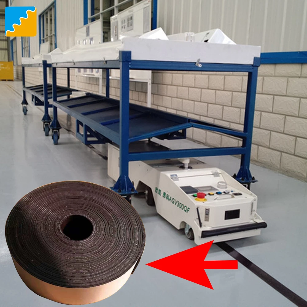Pvc Strong Self Adhesive Rubber Application Measuring Small Masking 2mm*80mm*30m AGV Magnetic Stripe Protective Tape
