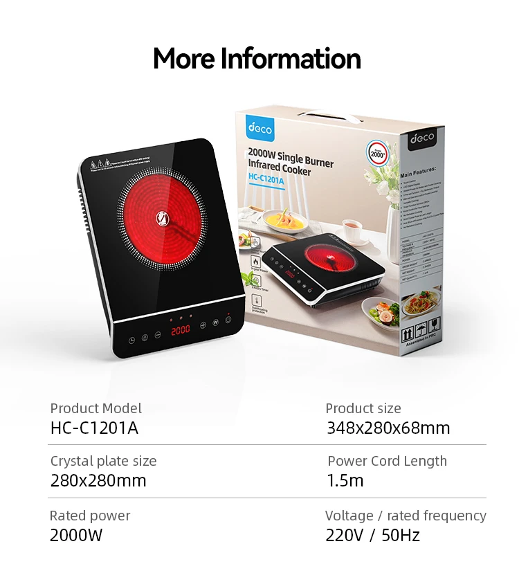 portable for home  Infrared hot plate  2000W single burner cooker CE CB certification  factory  induction stove