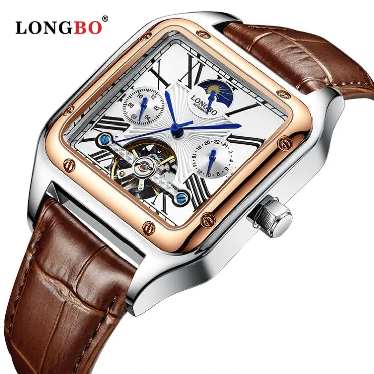 LONGBO 83259 private label watch classic waterproof manufacturer mechanical watches tourbillon watch for men