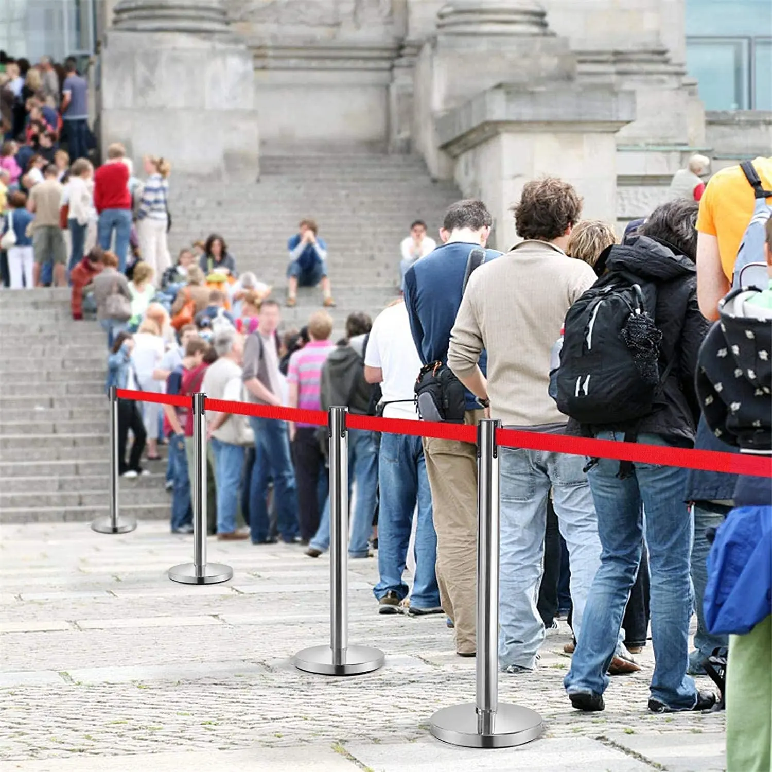 5Meter Stainless Steel Retractable Belt Barrier stand For Car Trade Show