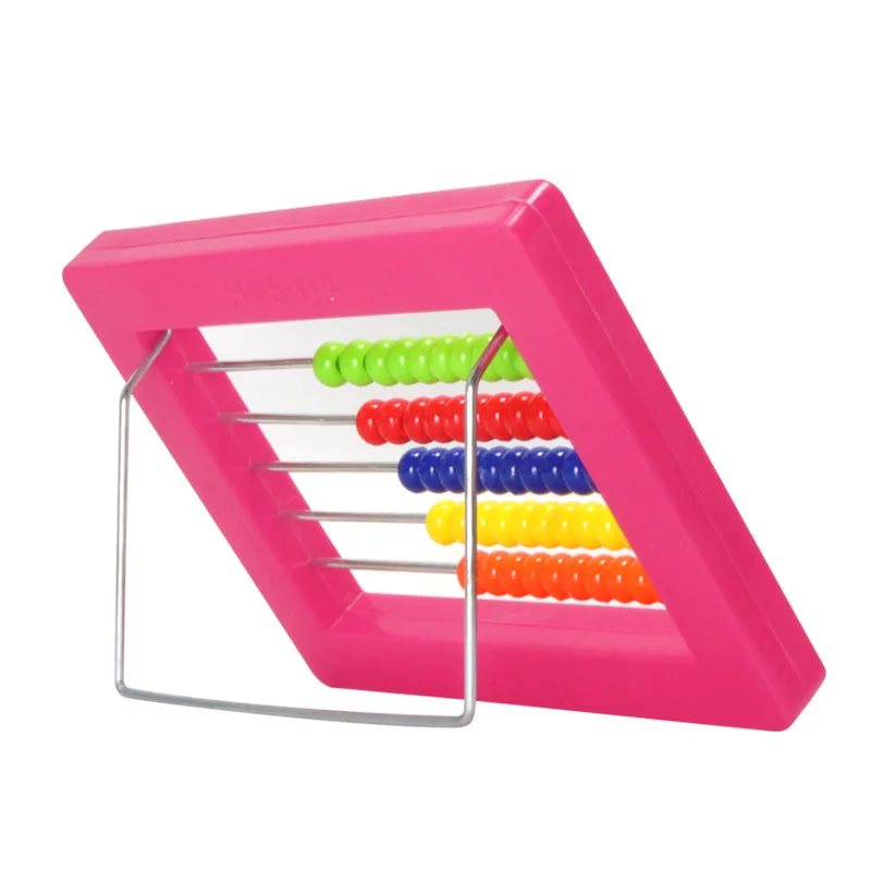 Educational Math Learning Toy Toddlers Counting Rack 5 Row Multi Color Beads Abacus for Kids Counting Tool