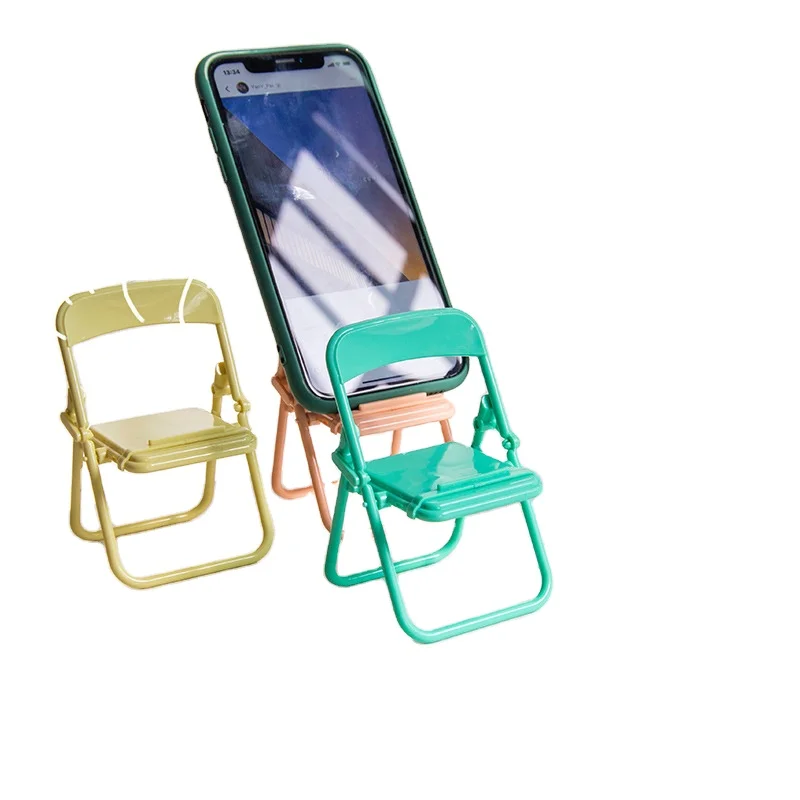 Magnetic Mini Cute Chair Shaped Creative Desktop Live Watch Tv Lazy Chasing Mobile Phone Holder Smartphone Stand Holder