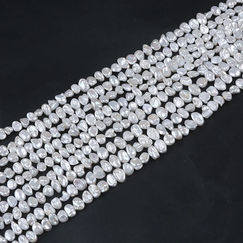 Loose 6-7mm natural white keshi pearls for jewellery making