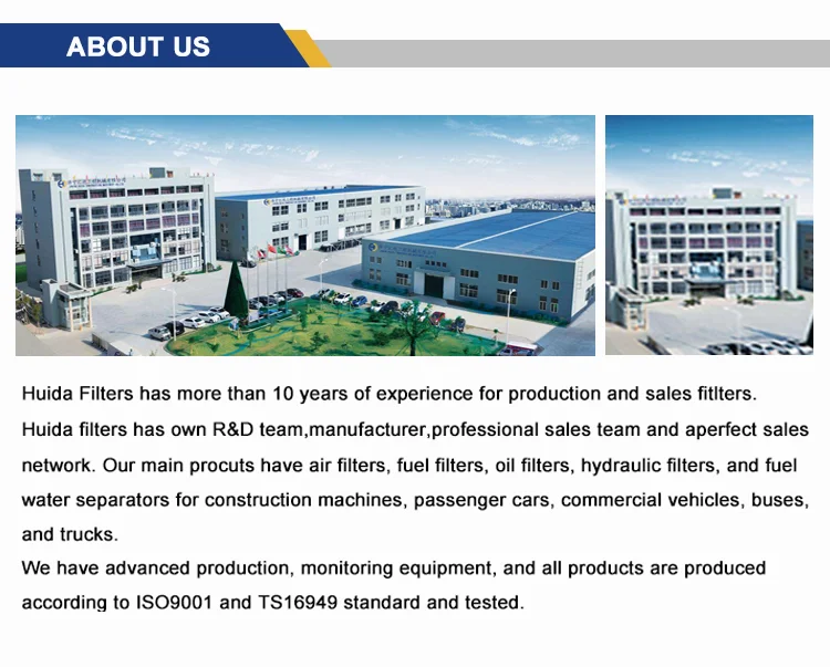 Huida High quality Excavator element Loader parts Cartridge hydraulic filter with o-ring 442-0109 4420109