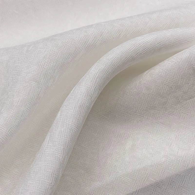 Fashion trend ss2024 100gsm light lenzing 120D white ice frost flowers texture crepe wholesale pure viscose fabric