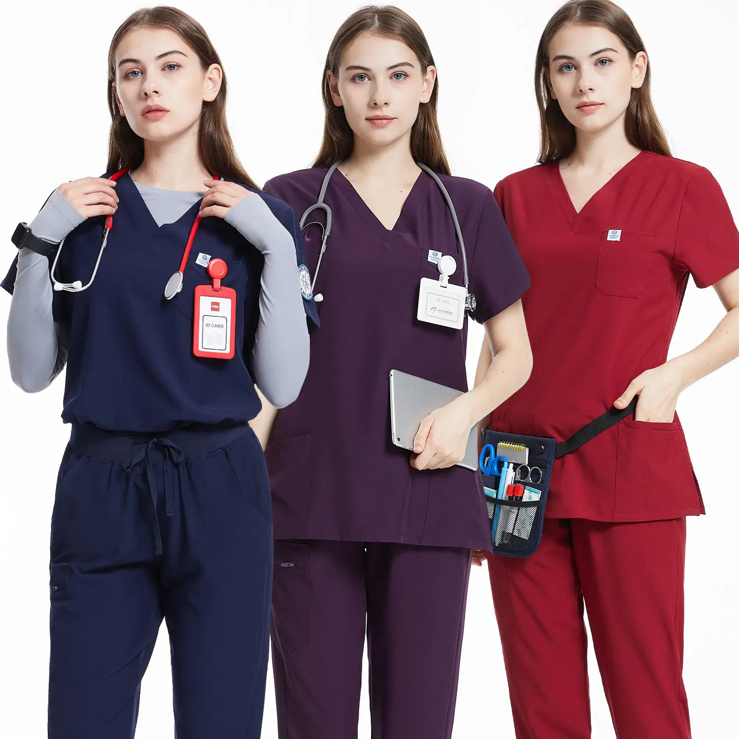 Custom Logo Doctor Nurse Suit Fashionable Design Surgical Nursing Uniform Sets Wholesale Scrubs Uniforms Sets