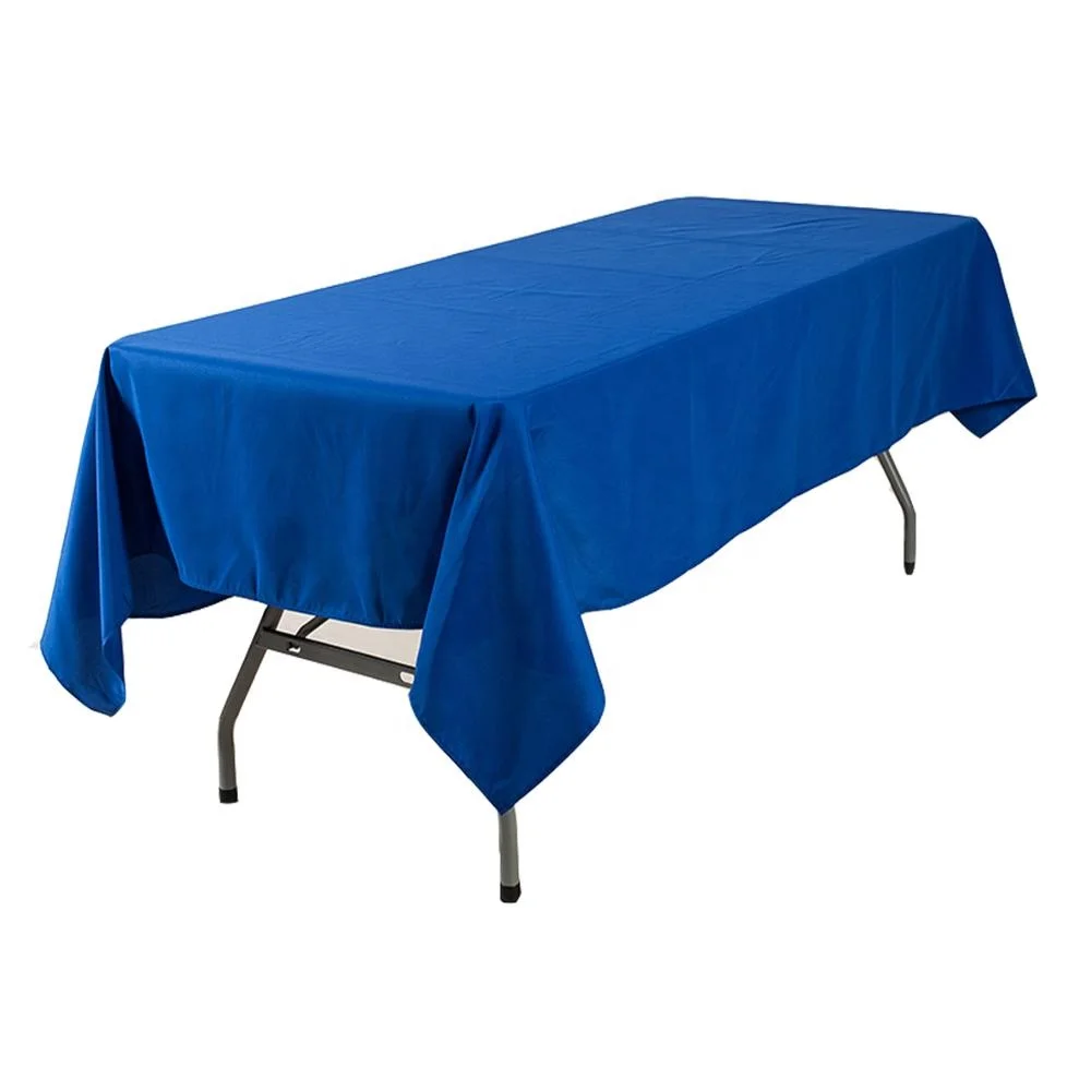Solid color simple plain  royal blueweave rectangle table cloth for home or party or appointment