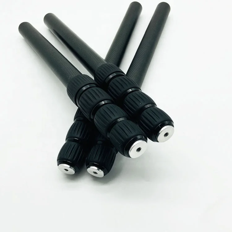 Factory Price Carbon Fiber Adjustable Rod Metal Detector Microphone boom Extension Pole Telescopic Pole Tool With Male Thread