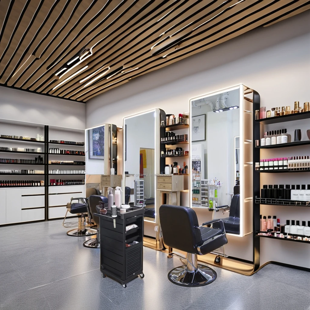 Modern Home Hair Salon Tool Cart Beauty Trolley Portable Multi-Layer Storage Removable Plastic Shelves Cross-Border Beauty