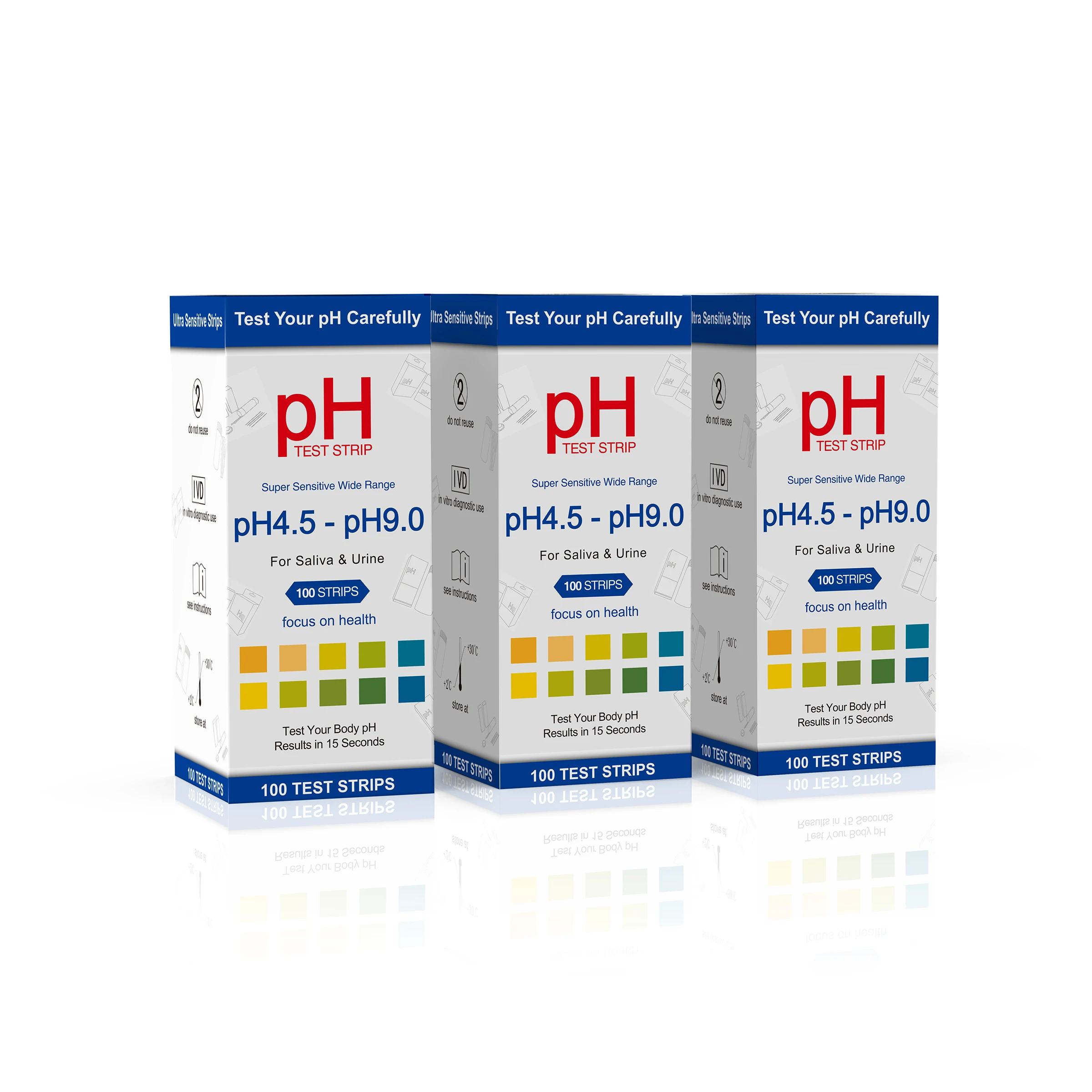 Новейший продукт pH тестовая бумага (pH 4 5-9 0 тест-полоски) для анализа мочи и слюны