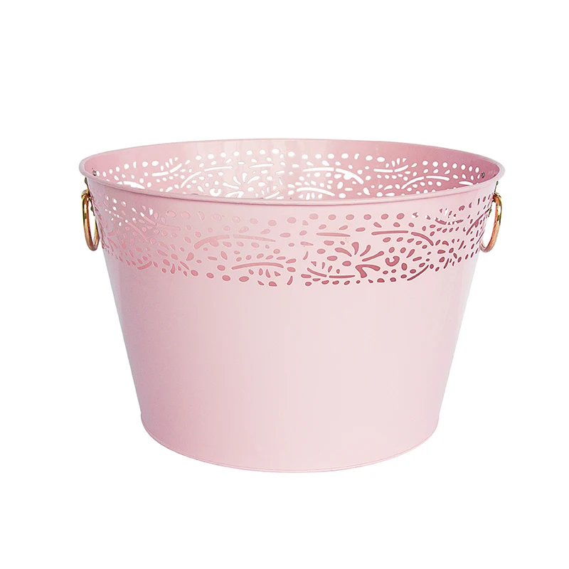 Factory Price  Galvanized Metal Bucket Colorful Printing KTV Beer Natural Alcoholic Beverages Ice Bucket Pails With Handle
