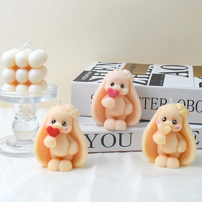 Early Riser 3D rabbit aromatherapy candle mold Korean ins ornaments cake baking silicone mold cross-border new products