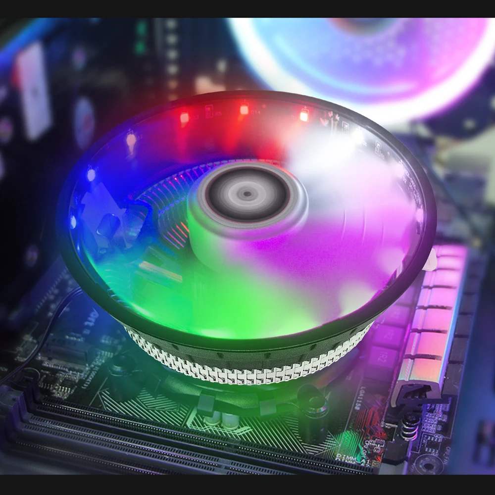 factory price Intel CPU Cooler Fan for LGA L200 1150 1151 1155 1156 1366 775 series PC Case Quiet Color Light CPU Cooler
