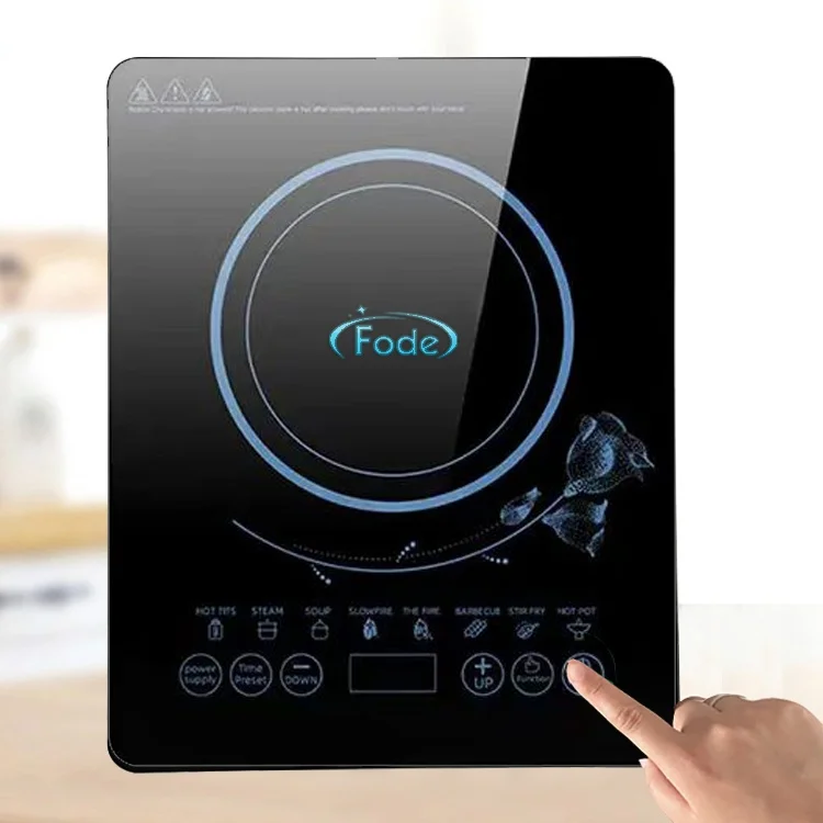 Factory Price Electric Stove, LED 2200W OEM Logo Glass Touch Button Durable Household Induction Cooker