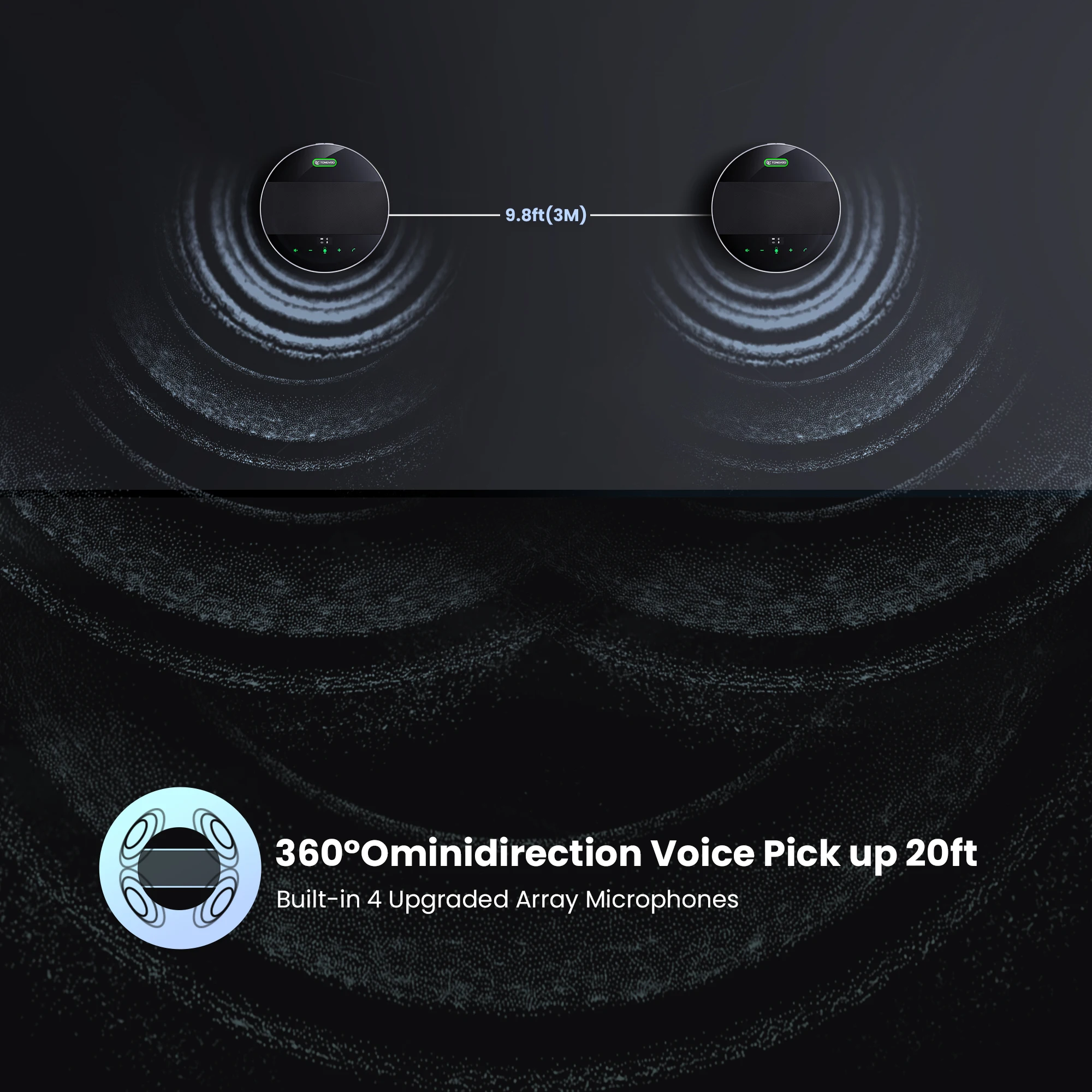 Daisy Chain 12m Pick up Blue Tooth/USB/Wireless Omni-directional 360° Conference Speakerphone