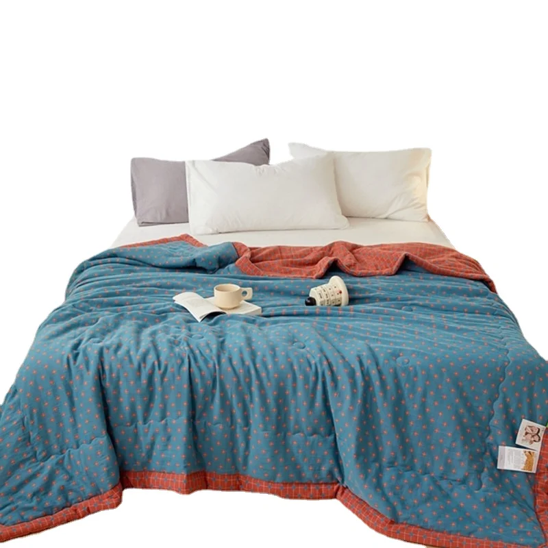 Wholesale Japanese Delicate Soft  Bedding Spring And Autumn Pure Cotton Warm Down Soybean Fiber Quilting Quilt For Home Hotel