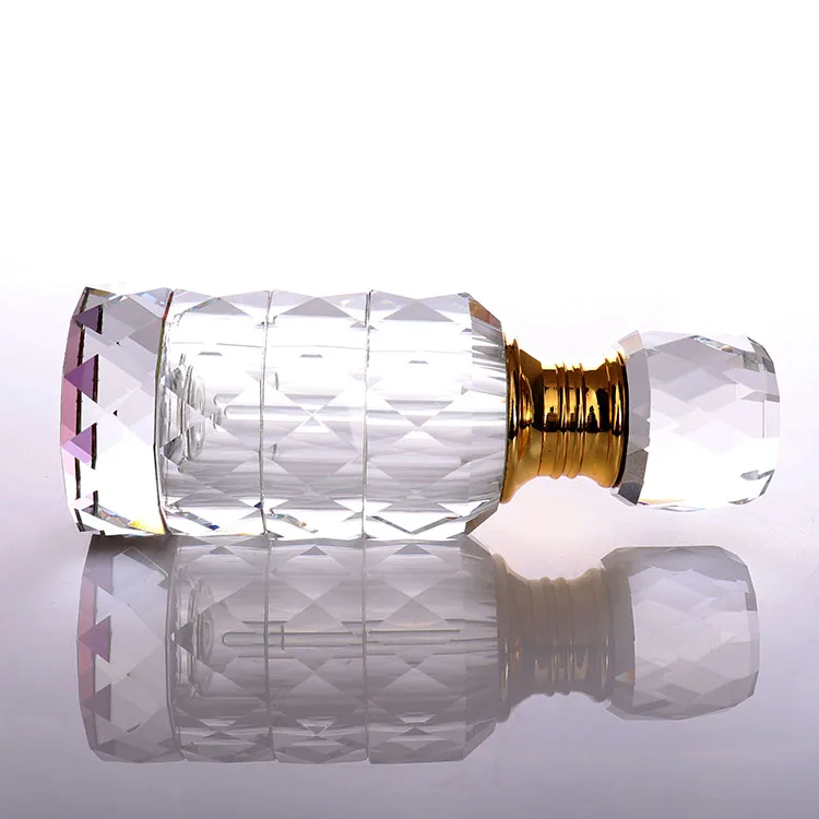 
Luxury OEM Clear Oud Wood Essential oil Bottles Crystal Glass Perfume Bottle Wholesale 