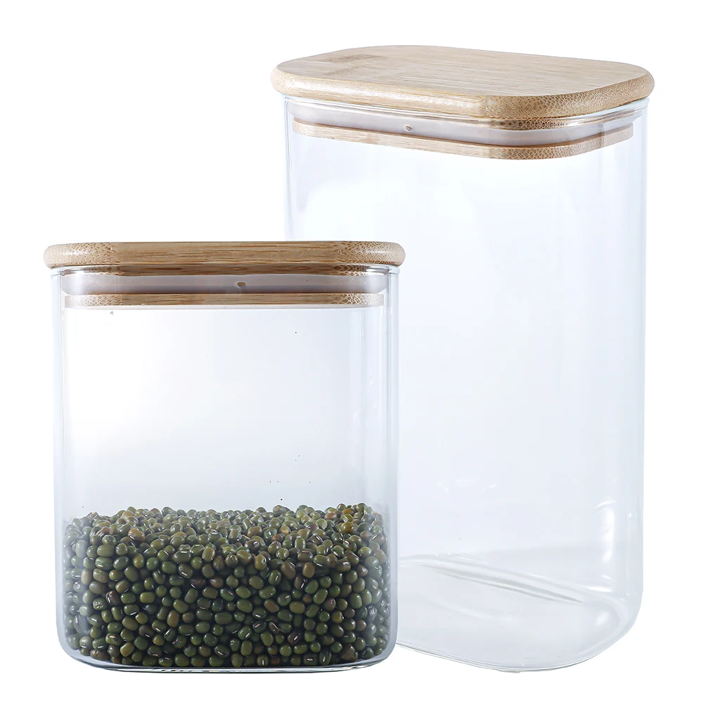 LeHe-high borosilicate glass food with bambo