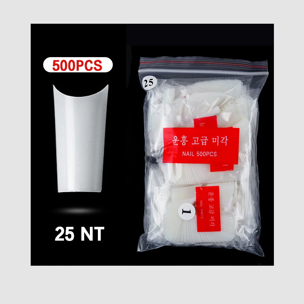 500 шт./пакет натуральный прозрачный сотрудничества Цвет Ногтей Полное покрытие гель салонного маникюра ногтей советы