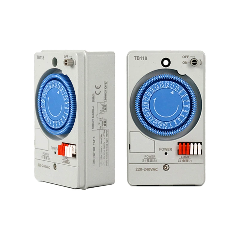 TB118 Mechanical Timer Relay 50Hz 24 Hours Automatic Mechanical Time Control Switch