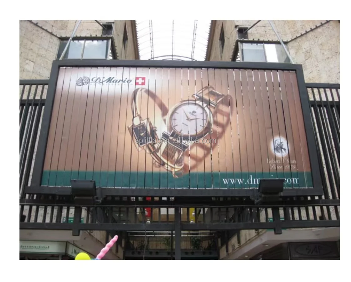 Architectural advertising rotating trivision billboards