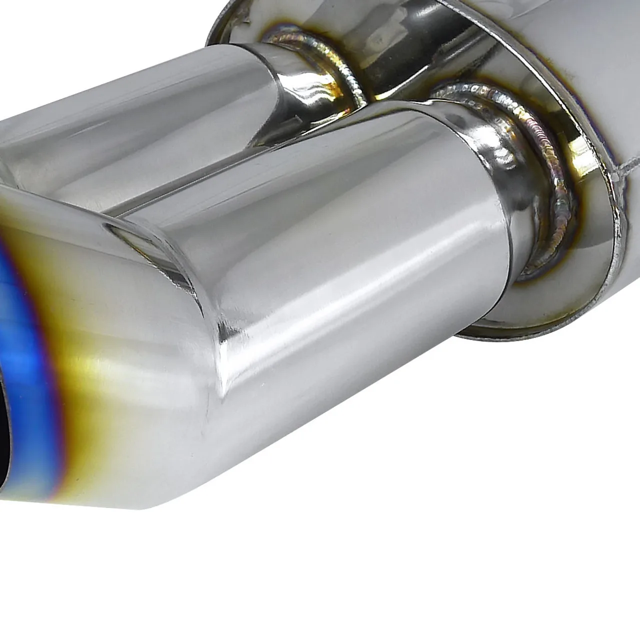 Wholesale Manufacture muffler exhaust racing muffler has internal y-pipe transition with double muffler tip