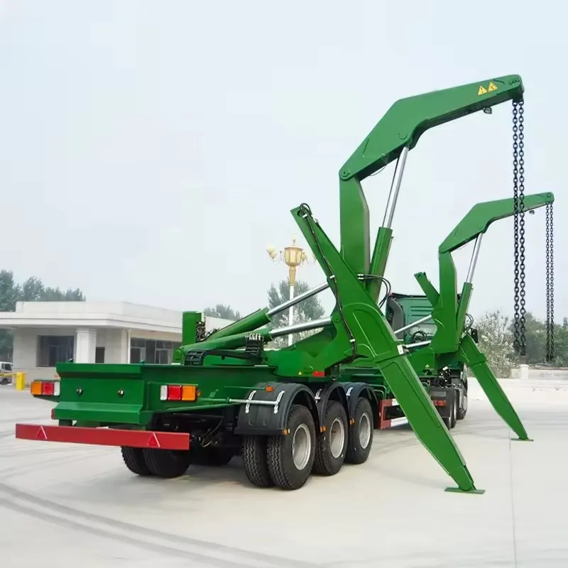 Low Flatbed Transport Semi-trailer Self Loading Container 40ft Side Loader Lifter Trailer Truck Sidelifter 3 Axle Chassis 28 Mpa