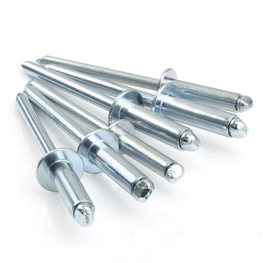 Custom Din7337 Open Type Black  Domed Head Steel Stem Break Pop 6mm 4.8 mm Aluminum 1/8 x 1/2 Blind Rivet Open Blind Rivets