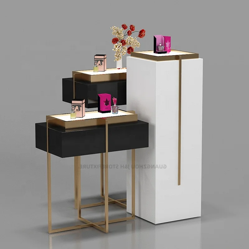 Oem Wooden Cosmetic Stands Display Makeup Perfume Racks for Cabinet showcase Stand