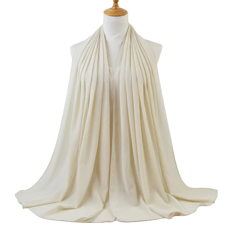 Модный мягкий женский шарф MIO в наличии, однотонный длинный женский мусульманский шарф с вуалью, шифоновый хиджаб