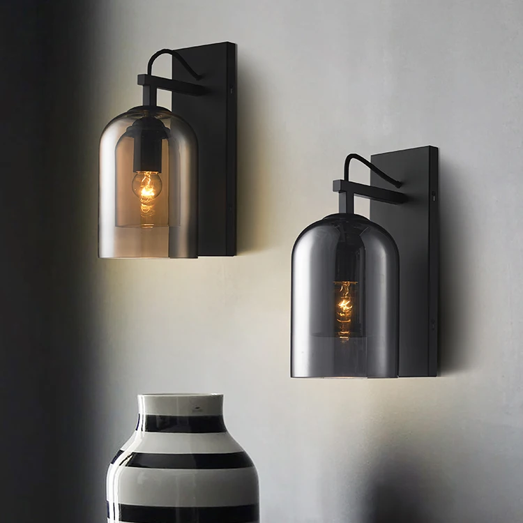 DLSSLIGHTING Glass Metal E27 Fixture Design Wall Lights For Home Decor Living Room Decoration Modern Led Wall Lamp